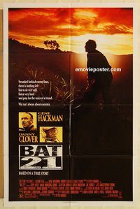 v122 BAT 21 one-sheet movie poster '88 Gene Hackman, Danny Glover