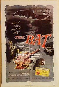 v121 BAT one-sheet movie poster R80s Vincent Price, Agnes Moorehead