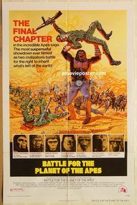 v125 BATTLE FOR THE PLANET OF THE APES one-sheet movie poster '73 sci-fi!