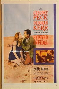 v142 BELOVED INFIDEL one-sheet movie poster '59 Greg Peck, Deborah Kerr