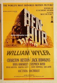 v144 BEN HUR one-sheet movie poster R69 Charlton Heston, Boyd