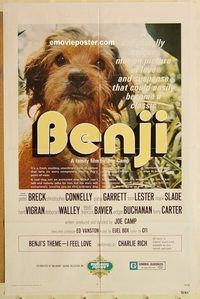 v145 BENJI one-sheet movie poster '74 Joe Camp, classic dog movie!