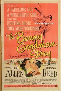 v147 BENNY GOODMAN STORY one-sheet movie poster '56 Allen, Donna Reed