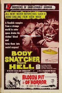 v218 BODY SNATCHER FROM HELL/BLOODY PIT OF HORROR one-sheet movie poster '70s