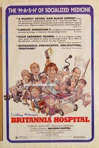 v249 BRITANNIA HOSPITAL one-sheet movie poster '82 Malcolm McDowell
