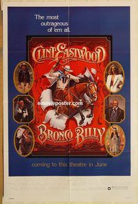 v250 BRONCO BILLY one-sheet movie poster '80 Clint Eastwood, Sondra Locke