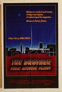v252 BROTHER FROM ANOTHER PLANET skyline style one-sheet movie poster '84
