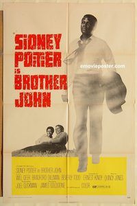 v253 BROTHER JOHN one-sheet movie poster '71 angelic Sidney Poitier!