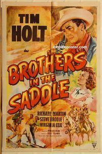 v254 BROTHERS IN THE SADDLE one-sheet movie poster '49 Tim Holt, western!