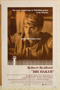 v255 BRUBAKER one-sheet movie poster '80 Robert Redford, Kotto
