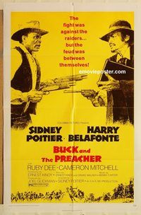 v258 BUCK & THE PREACHER one-sheet movie poster '74 Sidney Poitier