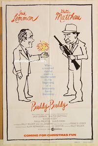 v261 BUDDY BUDDY advance one-sheet movie poster '81 Jack Lemmon, Matthau