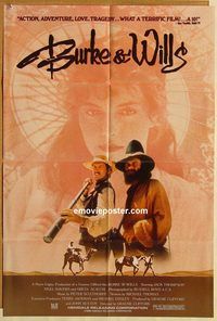 v268 BURKE & WILLS one-sheet movie poster '86 Jack Thompson, Australia!