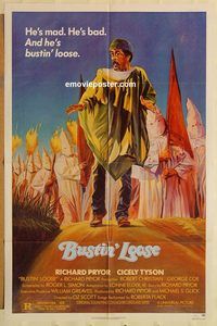 v271 BUSTIN' LOOSE one-sheet movie poster '81 Richard Pryor runs from KKK!