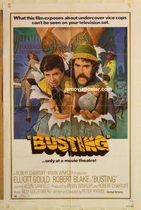 v272 BUSTING one-sheet movie poster '74 Elliott Gould, Robert Blake