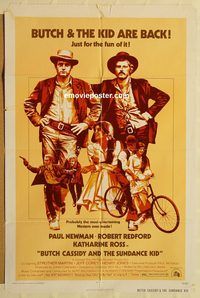 v273 BUTCH CASSIDY & THE SUNDANCE KID one-sheet movie poster R73 Newman