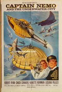 v293 CAPTAIN NEMO & THE UNDERWATER CITY one-sheet movie poster '70 Ryan