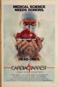 v297 CARDIAC ARREST one-sheet movie poster '79 wild heart artwork!