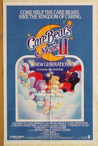 v298 CARE BEARS MOVIE 2 one-sheet movie poster '86 animated cartoon