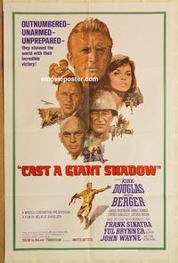 v306 CAST A GIANT SHADOW one-sheet movie poster '66 Kirk Douglas, Wayne