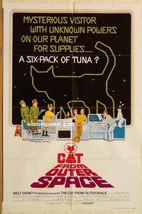 v308 CAT FROM OUTER SPACE one-sheet movie poster '78 Walt Disney sci-fi!