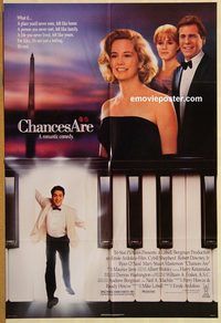 v318 CHANCES ARE one-sheet movie poster '89 Cybill Shepherd, Downey Jr.