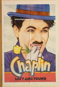 v319 CHAPLIN LOST & FOUND one-sheet movie poster '82 great Charlie image!