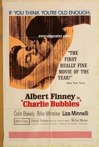 v321 CHARLIE BUBBLES one-sheet movie poster '68 Albert Finney, Minnelli