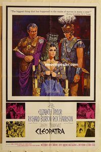v333 CLEOPATRA one-sheet movie poster '64 Elizabeth Taylor, Burton