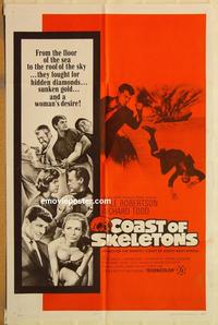 v334 COAST OF SKELETONS one-sheet movie poster '65 Robertson, Edgar Wallace