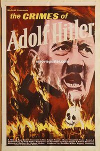 v345 CRIMES OF ADOLF HITLER one-sheet movie poster '61 German documentary!