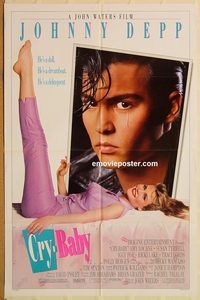 v352 CRY-BABY DS one-sheet movie poster '90 John Waters, Johnny Depp