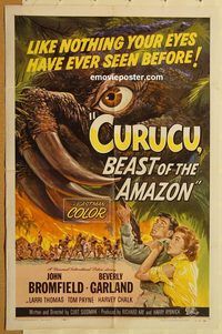 v354 CURUCU BEAST OF THE AMAZON one-sheet movie poster '56 Beverly Garland