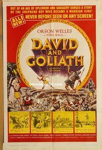 v360 DAVID & GOLIATH one-sheet movie poster '61 Orson Welles, Drago