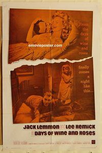 v361 DAYS OF WINE & ROSES one-sheet movie poster '63 Jack Lemmon, Remick