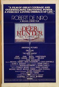 v371 DEER HUNTER one-sheet movie poster '78 Robert De Niro, Chris Walken