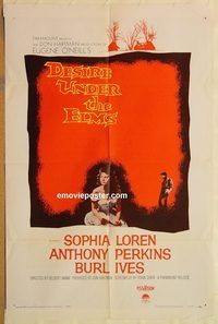 v374 DESIRE UNDER THE ELMS one-sheet movie poster '58 Sophia Loren, Perkins