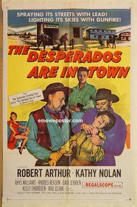 v376 DESPERADOS ARE IN TOWN one-sheet movie poster '56 Robert Arthur