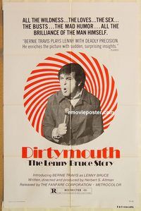 v382 DIRTYMOUTH one-sheet movie poster R74 Lenny Bruce biography!