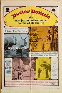v384 DOCTOR DOLITTLE one-sheet movie poster R69 Rex Harrison, Sam Eggar