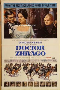 v385 DOCTOR ZHIVAGO style B one-sheet movie poster '65 David Lean epic!