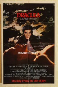 v391 DRACULA advance one-sheet movie poster '79 Frank Langella, Olivier