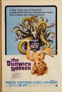 v396 DUNWICH HORROR int'l one-sheet movie poster '70 AIP wild horror image!