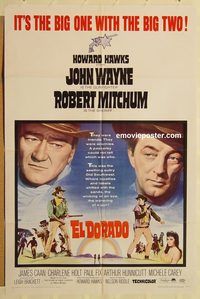 v404 EL DORADO one-sheet movie poster '66 John Wayne, Robert Mitchum
