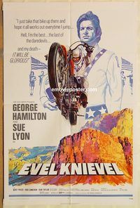 v416 EVEL KNIEVEL one-sheet movie poster '71 George Hamilton, Sue Lyon