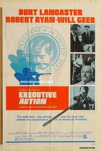 v420 EXECUTIVE ACTION one-sheet movie poster '73 Burt Lancaster, JFK