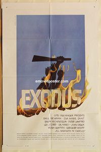 v421 EXODUS one-sheet movie poster '61 Paul Newman, Saul Bass artwork!