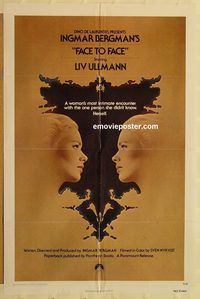 v427 FACE TO FACE one-sheet movie poster '76 Ingmar Bergman, Ullmann