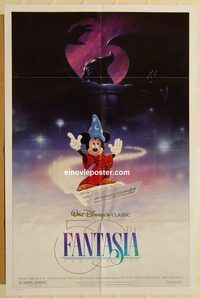 v431 FANTASIA one-sheet movie poster R90 Mickey Mouse, classic Disney!