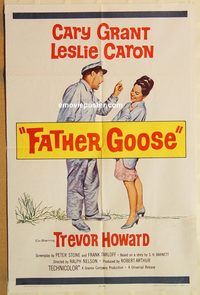 v435 FATHER GOOSE one-sheet movie poster '65 Cary Grant, Leslie Caron